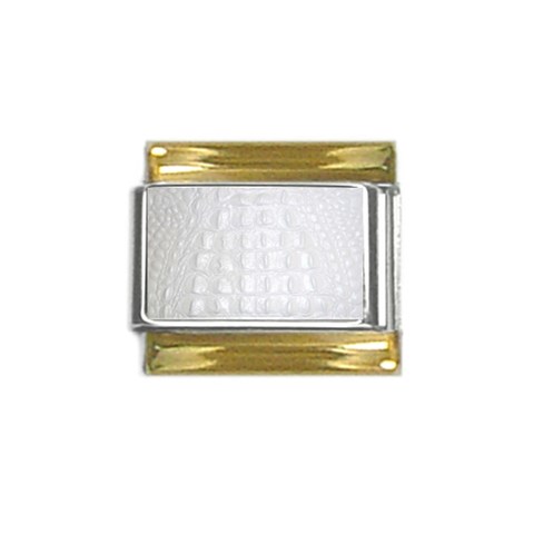 Ll Alligator White Gold Trim Italian Charm (9mm) from ArtsNow.com Front