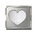 Ll Alligator White Mega Link Heart Italian Charm (18mm)