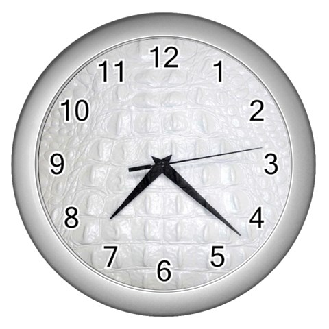 Ll Alligator White Wall Clock (Silver) from ArtsNow.com Front