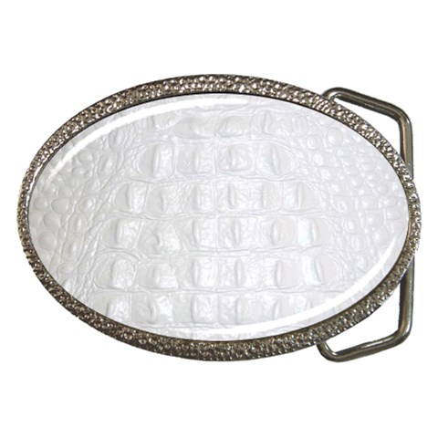 Ll Alligator White Belt Buckle from ArtsNow.com Front