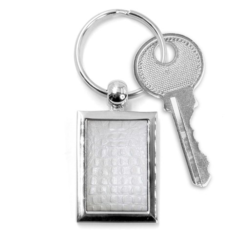 Ll Alligator White Key Chain (Rectangle) from ArtsNow.com Front