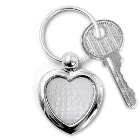 Ll Alligator White Key Chain (Heart) from ArtsNow.com Front