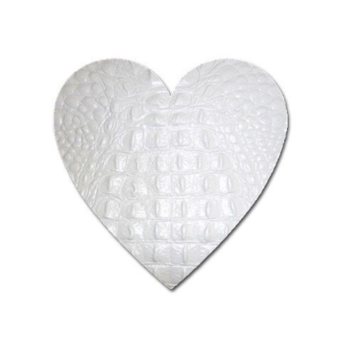 Ll Alligator White Magnet (Heart) from ArtsNow.com Front