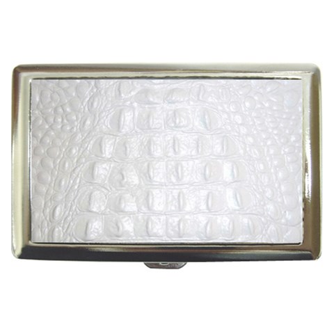 Ll Alligator White Cigarette Money Case from ArtsNow.com Front