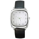 Ll Alligator White Square Metal Watch