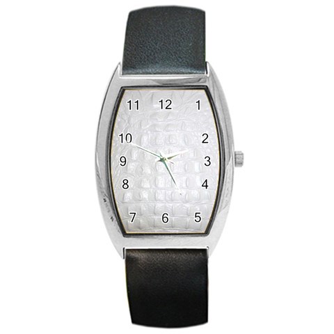 Ll Alligator White Barrel Style Metal Watch from ArtsNow.com Front