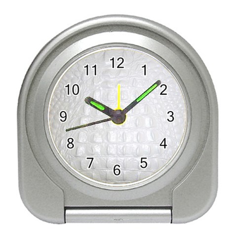 Ll Alligator White Travel Alarm Clock from ArtsNow.com Front