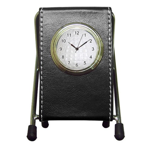 Ll Alligator White Pen Holder Desk Clock from ArtsNow.com Front