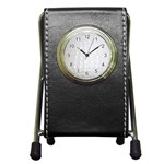 Ll Alligator White Pen Holder Desk Clock