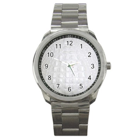 Ll Alligator White Sport Metal Watch from ArtsNow.com Front