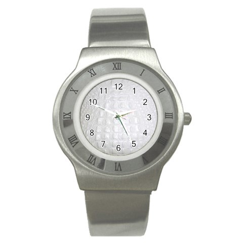 Ll Alligator White Stainless Steel Watch from ArtsNow.com Front