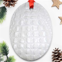 Ll Alligator White Oval Ornament (Two Sides) from ArtsNow.com Front