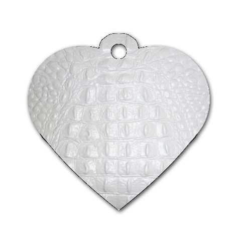 Ll Alligator White Dog Tag Heart (One Side) from ArtsNow.com Front