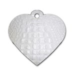 Ll Alligator White Dog Tag Heart (One Side)