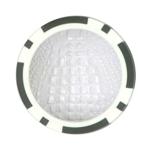 Ll Alligator White Poker Chip Card Guard from ArtsNow.com Front