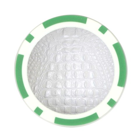 Ll Alligator White Poker Chip Card Guard from ArtsNow.com Front