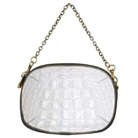 Ll Alligator White Chain Purse (One Side) from ArtsNow.com Front