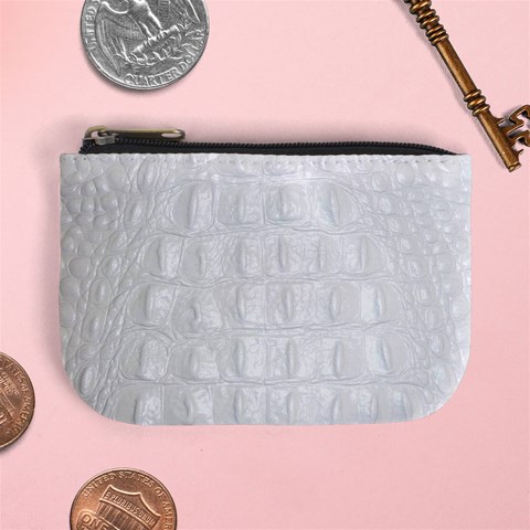 Ll Alligator White Mini Coin Purse from ArtsNow.com Front