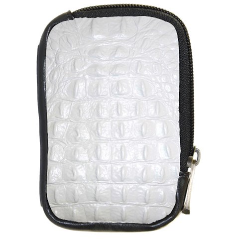 Ll Alligator White Compact Camera Leather Case from ArtsNow.com Front