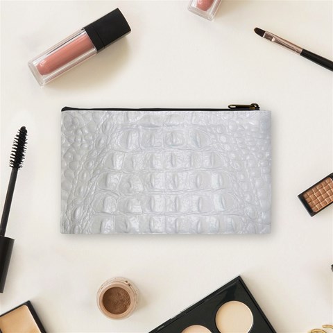 Ll Alligator White Cosmetic Bag (Small) from ArtsNow.com Back