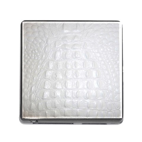 Ll Alligator White Memory Card Reader with Storage (Square) from ArtsNow.com Front