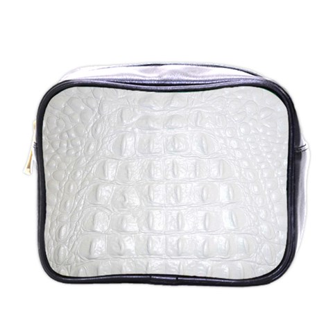 Ll Alligator White Mini Toiletries Bag (One Side) from ArtsNow.com Front