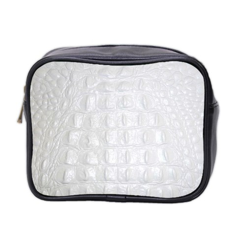 Ll Alligator White Mini Toiletries Bag (Two Sides) from ArtsNow.com Front