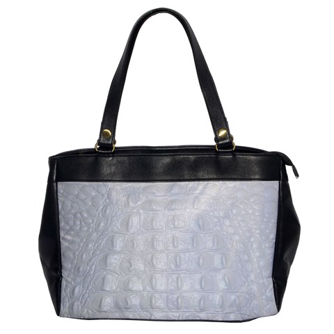 Ll Alligator White Oversize Office Handbag (One Side) from ArtsNow.com Front