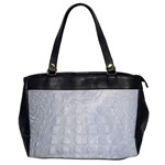 Ll Alligator White Oversize Office Handbag (One Side)