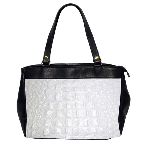 Ll Alligator White Oversize Office Handbag (Two Sides) from ArtsNow.com Front