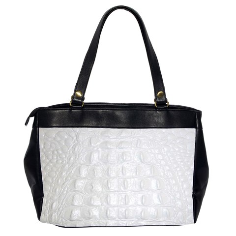 Ll Alligator White Oversize Office Handbag (Two Sides) from ArtsNow.com Back