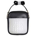 Ll Alligator White Girls Sling Bag