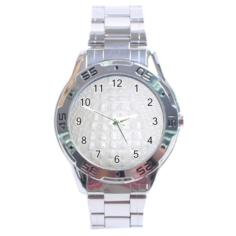 Ll Alligator White Stainless Steel Analogue Men’s Watch from ArtsNow.com Front