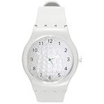 Ll Alligator White Round Plastic Sport Watch Medium