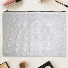 Ll Alligator White Cosmetic Bag (XXXL) from ArtsNow.com Front