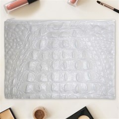 Ll Alligator White Cosmetic Bag (XXXL) from ArtsNow.com Front