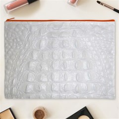 Ll Alligator White Cosmetic Bag (XXXL) from ArtsNow.com Front