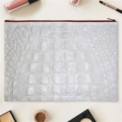 Ll Alligator White Cosmetic Bag (XXXL) from ArtsNow.com Back