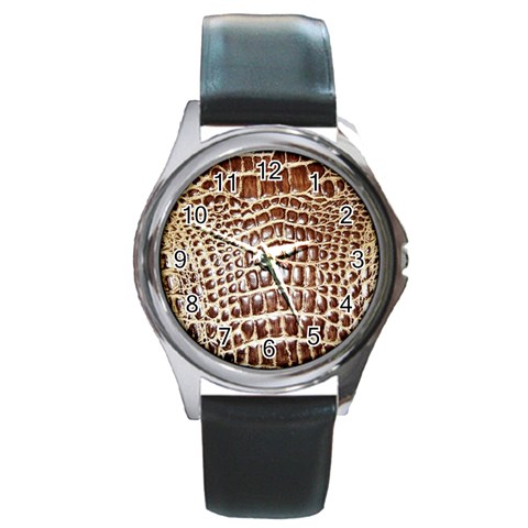 Ll Alligator Macro Round Metal Watch from ArtsNow.com Front