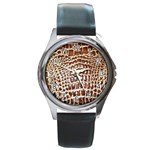 Ll Alligator Macro Round Metal Watch