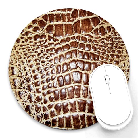 Ll Alligator Macro Round Mousepad from ArtsNow.com Front