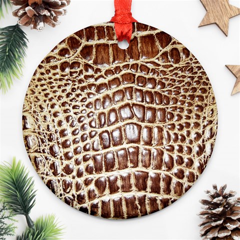 Ll Alligator Macro Ornament (Round) from ArtsNow.com Front