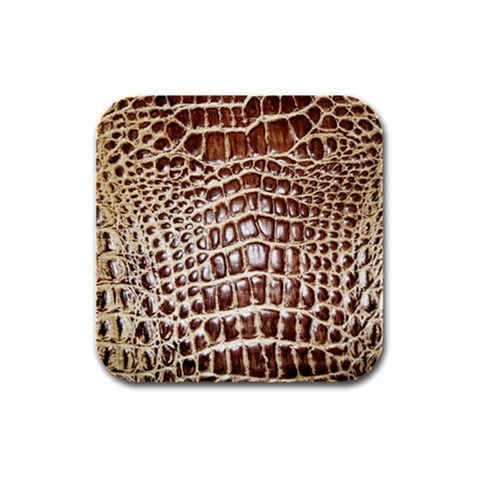 Ll Alligator Macro Rubber Square Coaster (4 pack) from ArtsNow.com Front