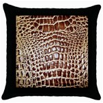 Ll Alligator Macro Throw Pillow Case (Black)