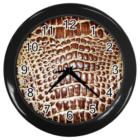 Ll Alligator Macro Wall Clock (Black) from ArtsNow.com Front