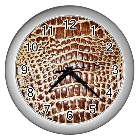 Ll Alligator Macro Wall Clock (Silver) from ArtsNow.com Front