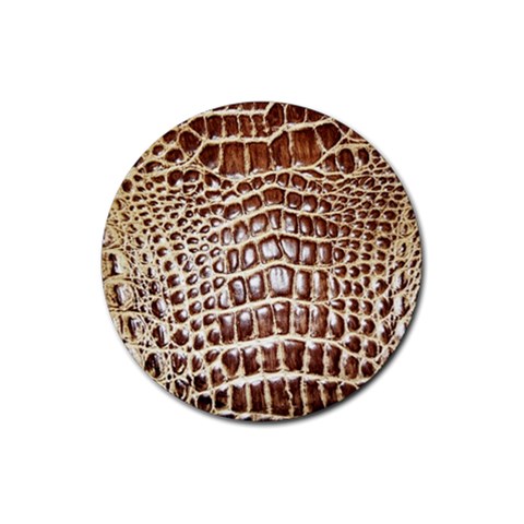 Ll Alligator Macro Rubber Round Coaster (4 pack) from ArtsNow.com Front