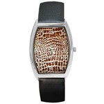 Ll Alligator Macro Barrel Style Metal Watch