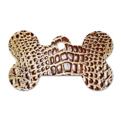 Ll Alligator Macro Dog Tag Bone (Two Sides) from ArtsNow.com Front