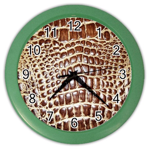 Ll Alligator Macro Color Wall Clock from ArtsNow.com Front